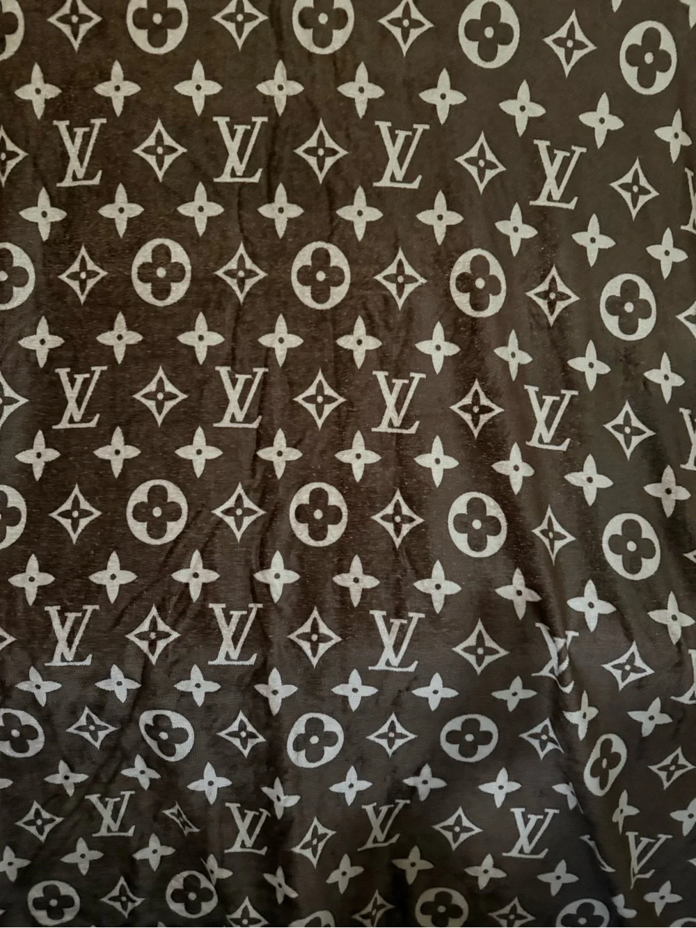 LV Brown and Cream Checkerboard Blanket WITH BOX